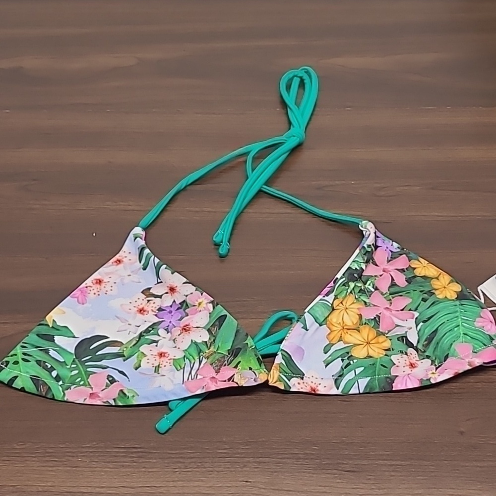 Desigual Size M Floral Butterfly Reversible Bikini Top